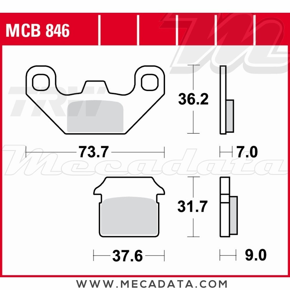 Plaquettes de frein  ~ TRW Lucas MCB 846 