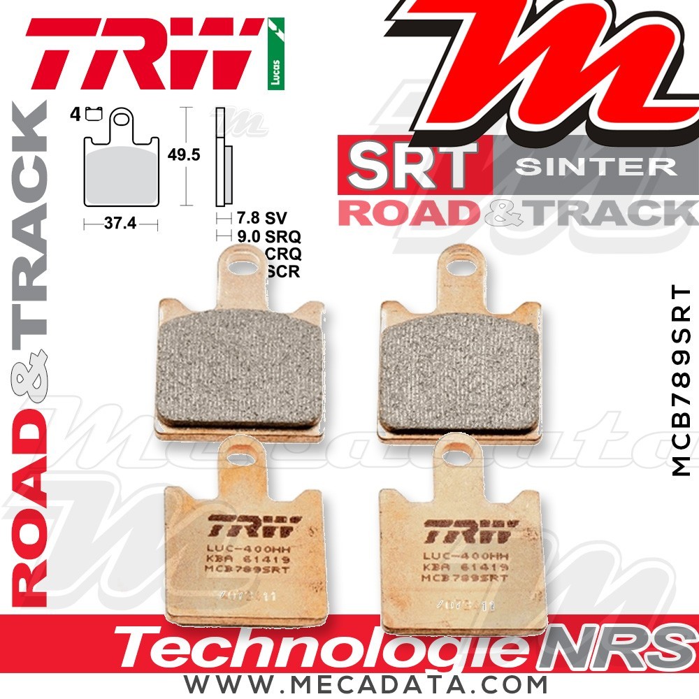 Plaquettes de frein  ~ TRW Lucas MCB 789 SRT 