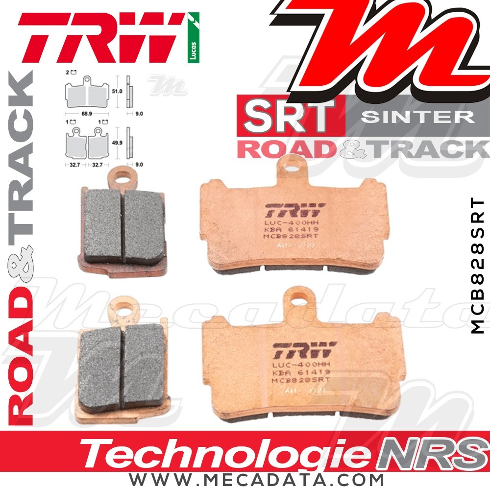 Plaquettes de frein ~ TRW Lucas MCB 828 SRT
