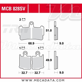 Plaquettes de frein ~ TRW Lucas MCB 828 SRT