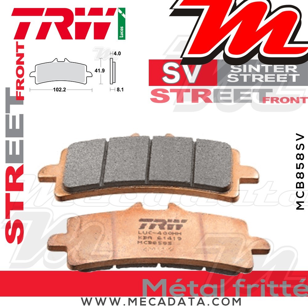 Plaquettes de frein ~ TRW Lucas MCB 858 SV