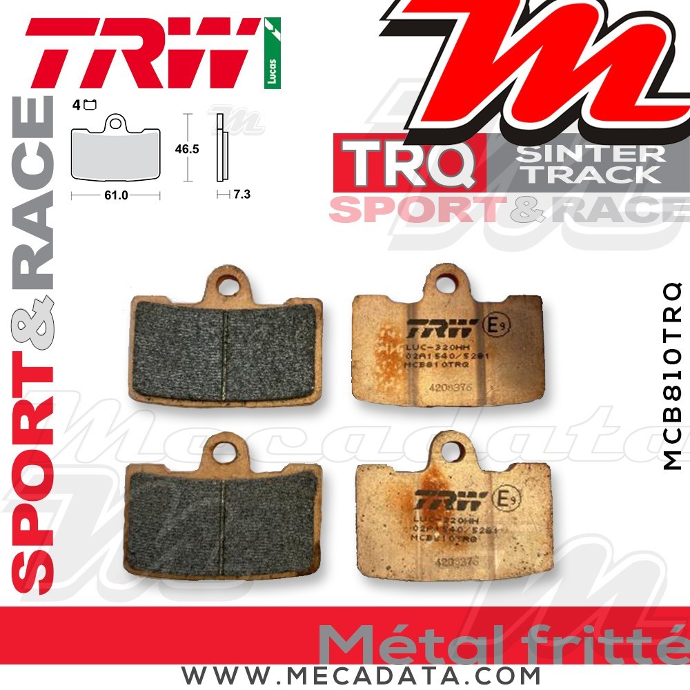 Plaquettes de frein ~ TRW Lucas MCB 810 TRQ