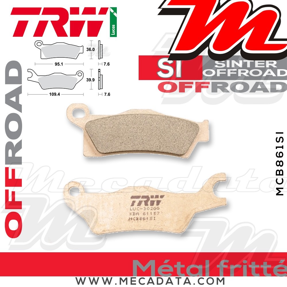 Plaquettes de frein ~ TRW Lucas MCB 861 SI
