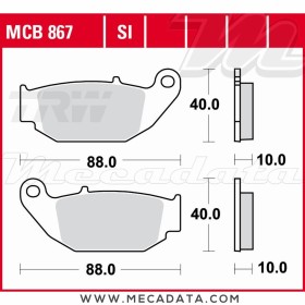 Plaquettes de frein ~ TRW Lucas MCB 867