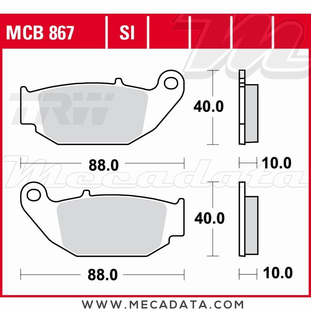 Plaquettes de frein  ~ TRW Lucas MCB 867 SI 