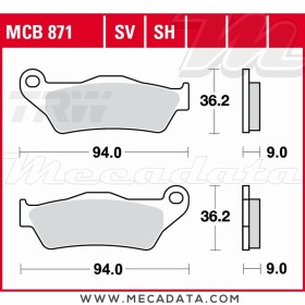 Plaquettes de frein ~ TRW Lucas MCB 871 SV