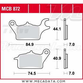 Plaquettes de frein ~ TRW Lucas MCB 872