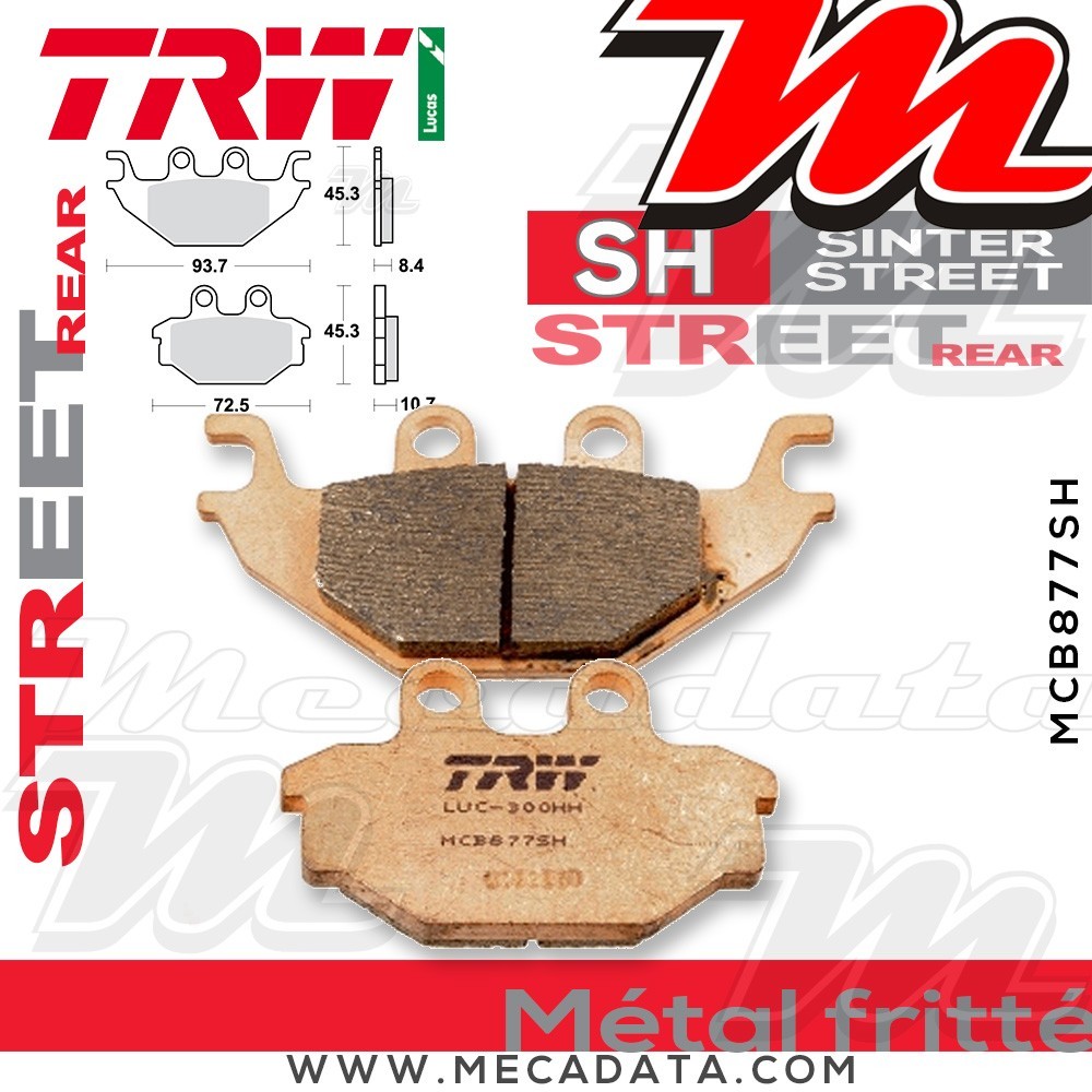 Plaquettes de frein ~ TRW Lucas MCB 877 SH