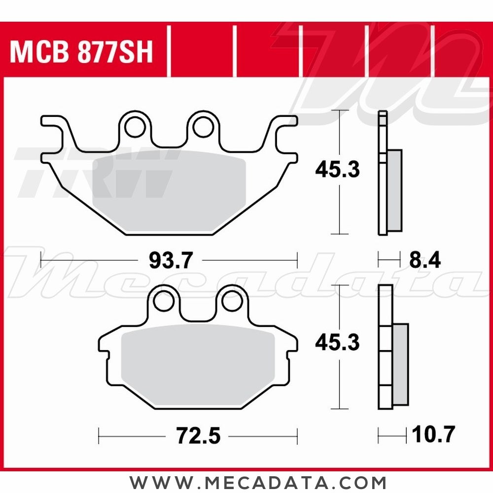 Plaquettes de frein  ~ TRW Lucas MCB 877 SH 