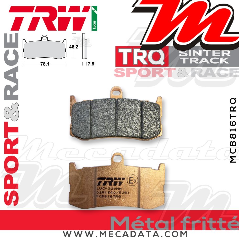Plaquettes de frein ~ TRW Lucas MCB 816 TRQ