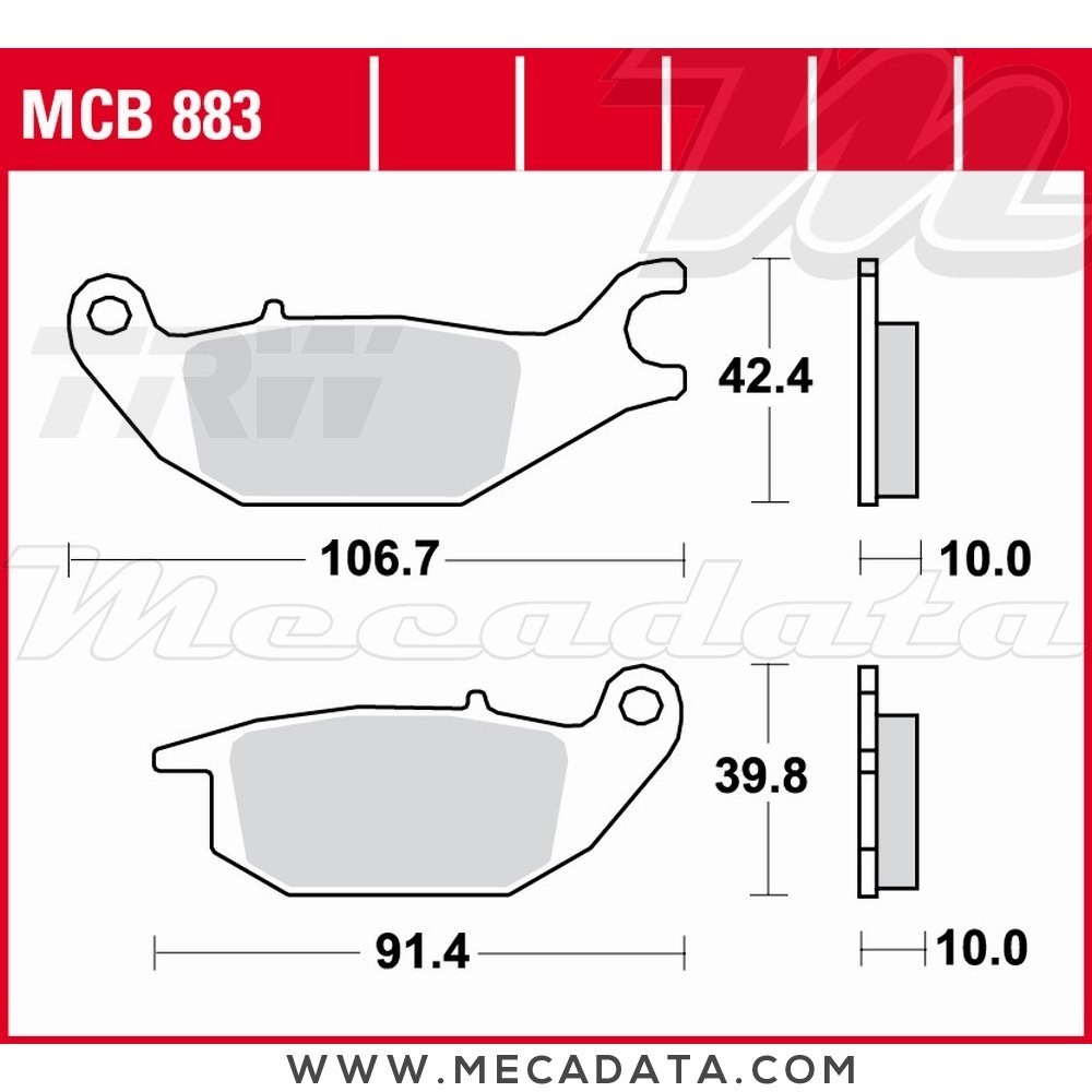 Plaquettes de frein  ~ TRW Lucas MCB 883 