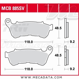 Plaquettes de frein ~ TRW Lucas MCB 885 SV