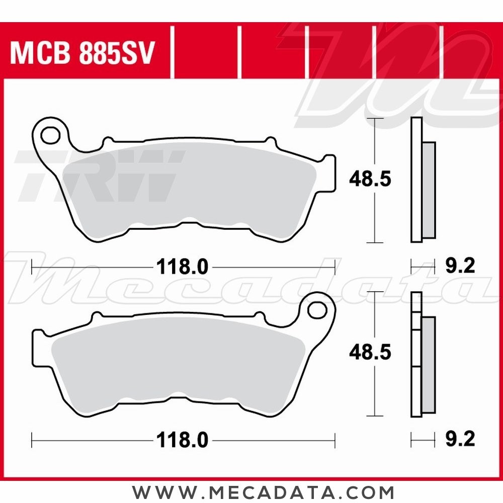 Plaquettes de frein  ~ TRW Lucas MCB 885 SV 