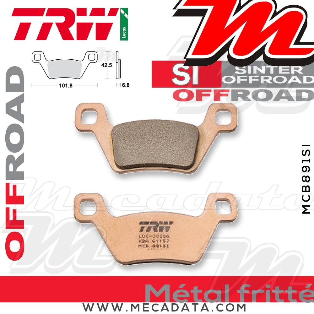 Plaquettes de frein ~ TRW Lucas MCB 891 SI