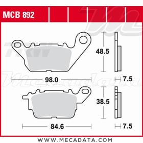 Plaquettes de frein ~ TRW Lucas MCB 892