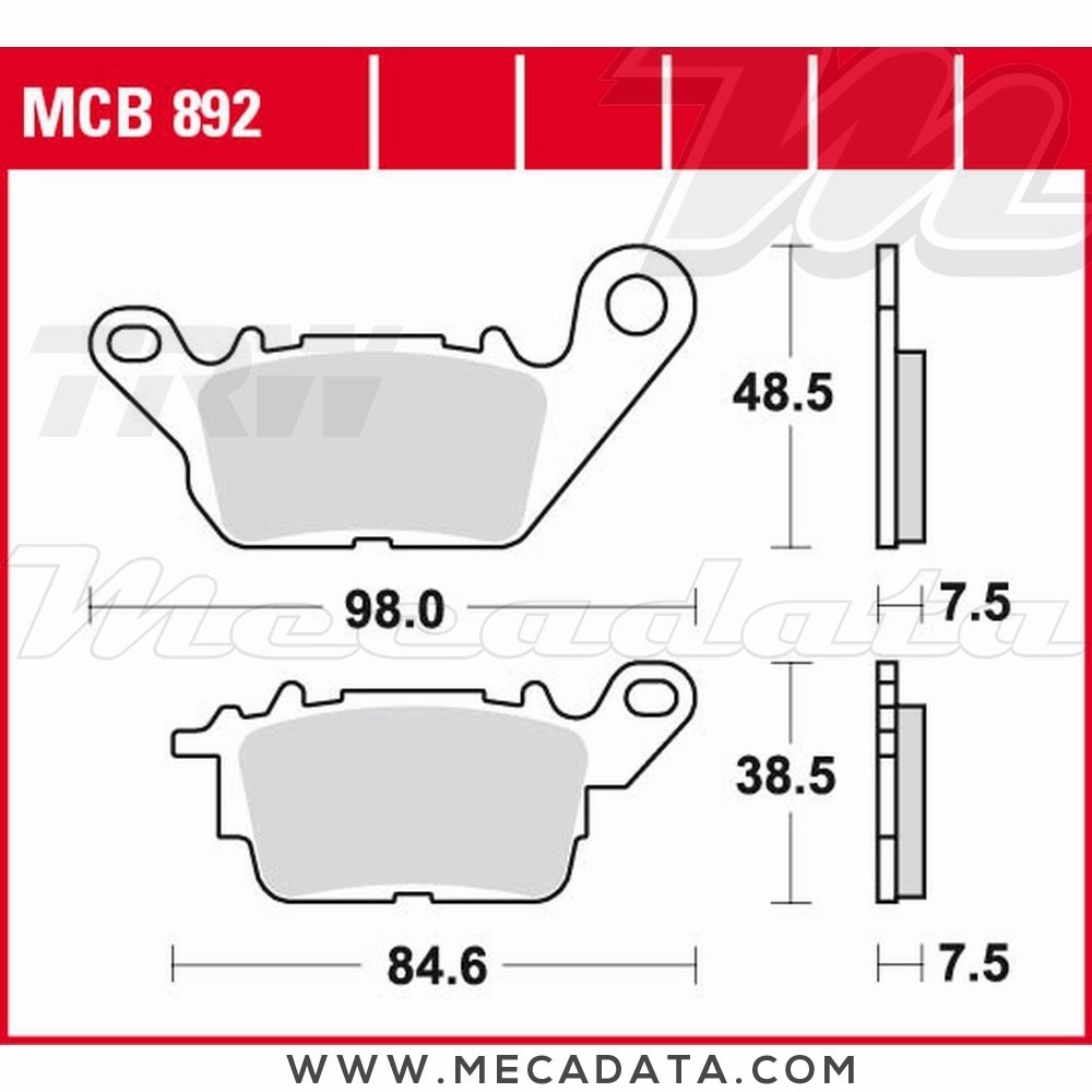 Plaquettes de frein  ~ TRW Lucas MCB 892 
