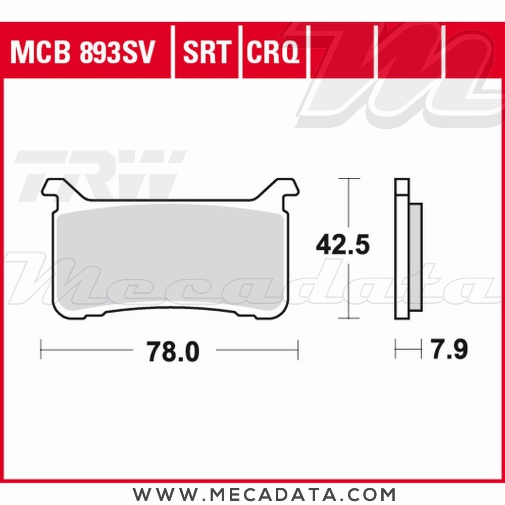Plaquettes de frein  ~ TRW Lucas MCB 893 SV 