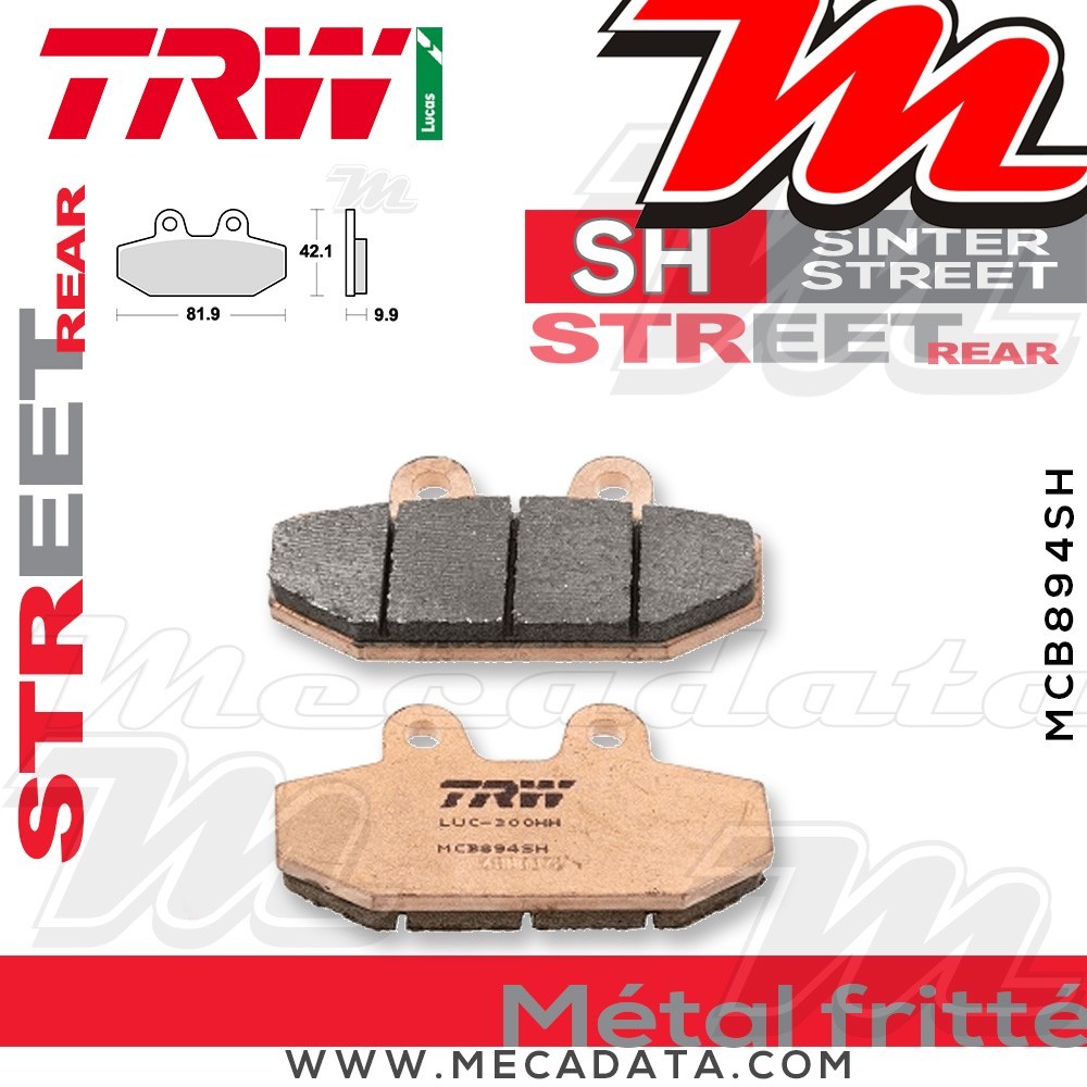 Plaquettes de frein ~ TRW Lucas MCB 894 SH