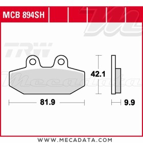 Plaquettes de frein ~ TRW Lucas MCB 894 SH