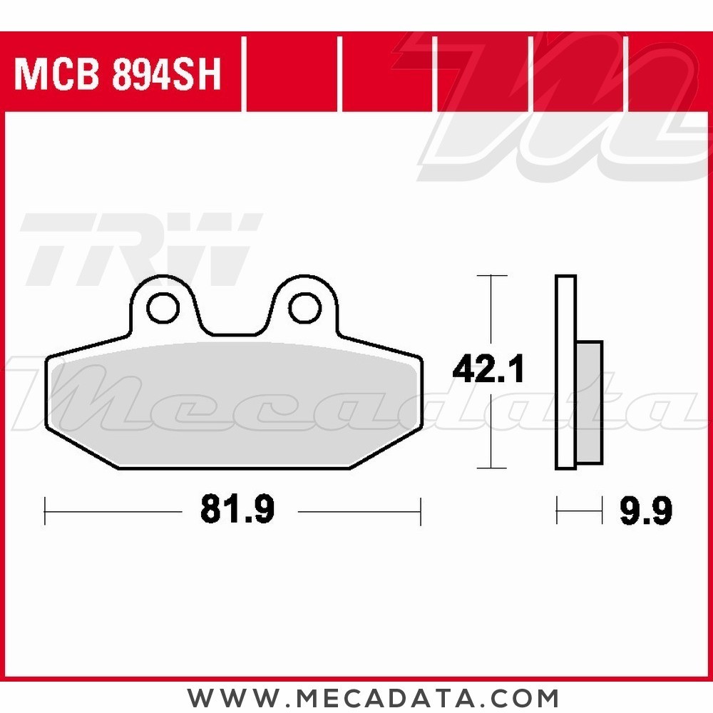 Plaquettes de frein  ~ TRW Lucas MCB 894 SH 