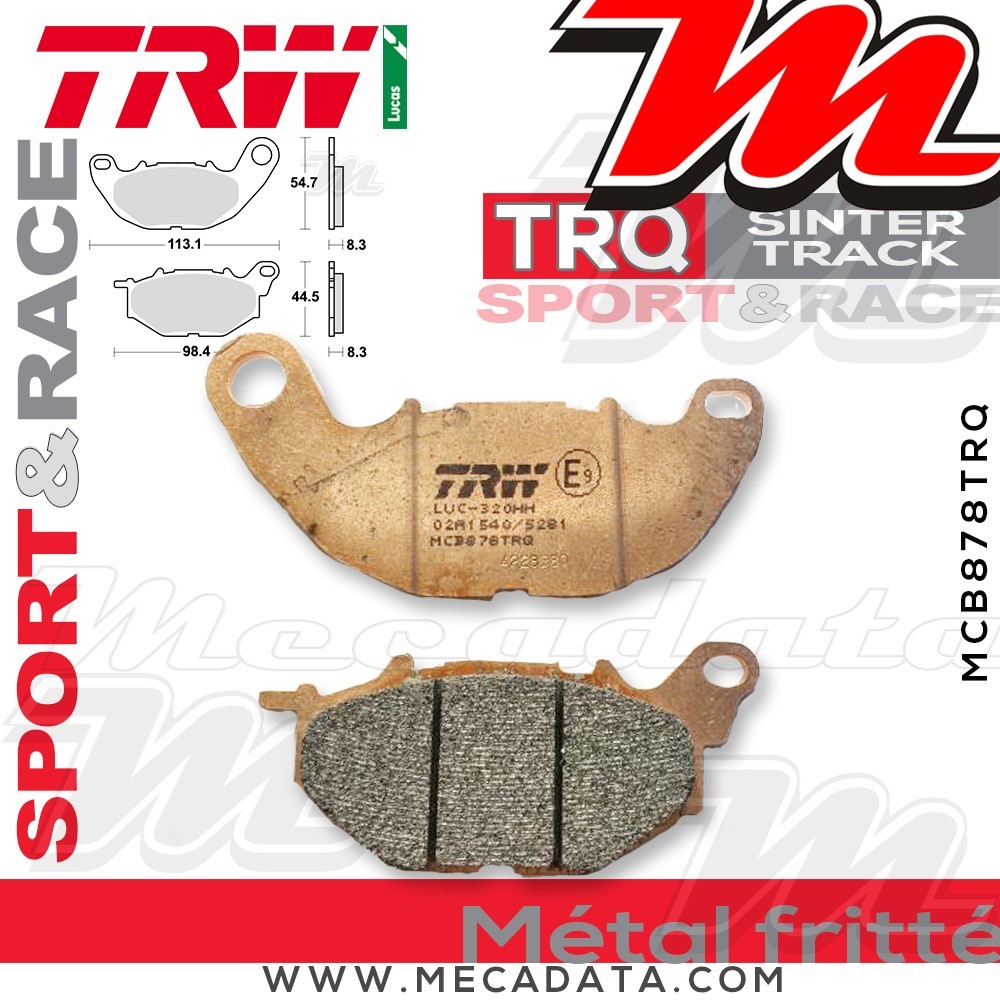 Plaquettes de frein ~ TRW Lucas MCB 878 TRQ