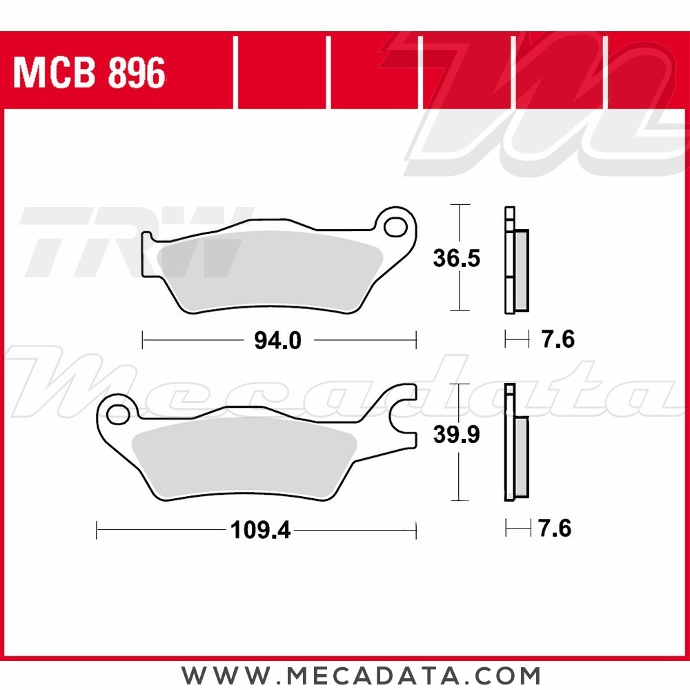 Plaquettes de frein  ~ TRW Lucas MCB 896