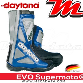 Bottes moto Racing avec coque rigide Daytona Evo Supermoto Couleur:Bleu/Titane