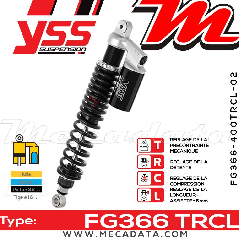 Amortisseur ~ YSS FG366-400TRCL-02-888