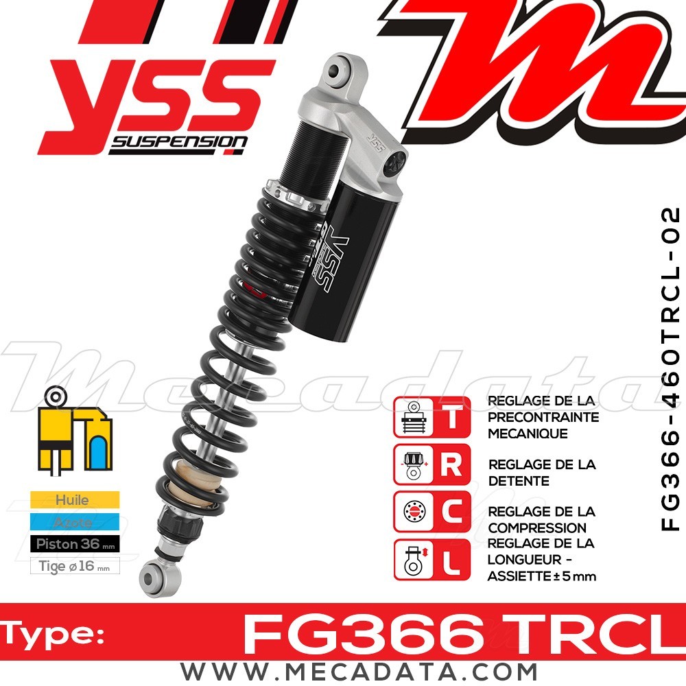 Amortisseur ~ YSS FG366-460TRCL-02-888
