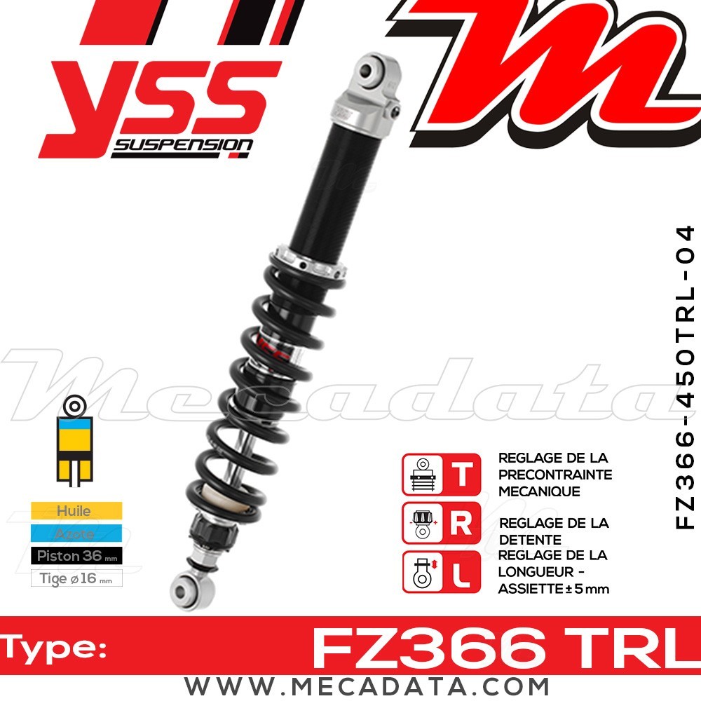 Amortisseur ~ YSS FZ366-450TRL-04-88