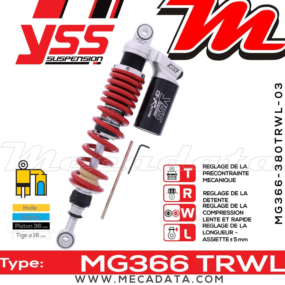 Amortisseur ~ YSS MG366-380TRWL-03-858