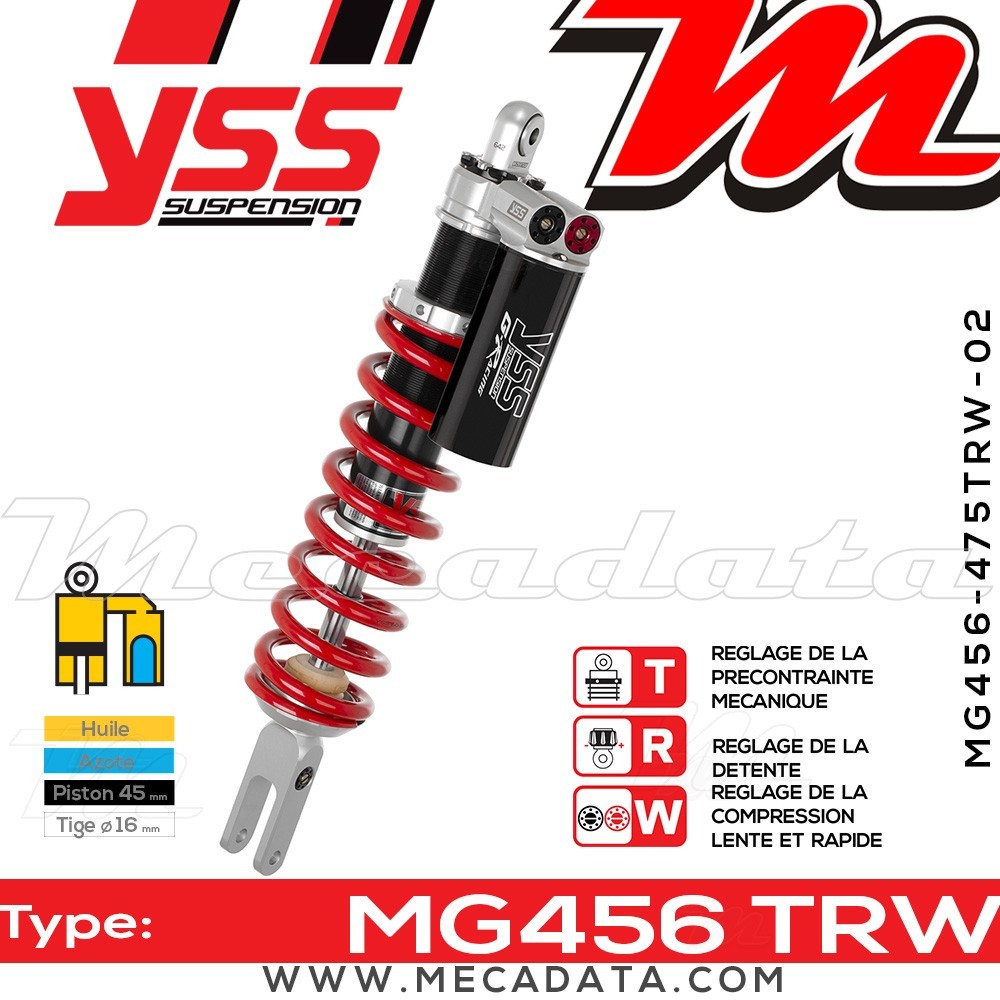 Amortisseur ~ YSS MG456-475TRW-02-858F 