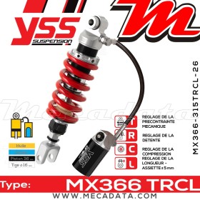 Amortisseur ~ YSS MX366-315TRCL-26-858