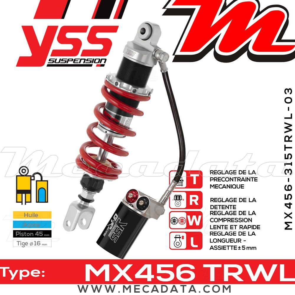 Amortisseur ~ YSS MX456-315TRWL-03-858 