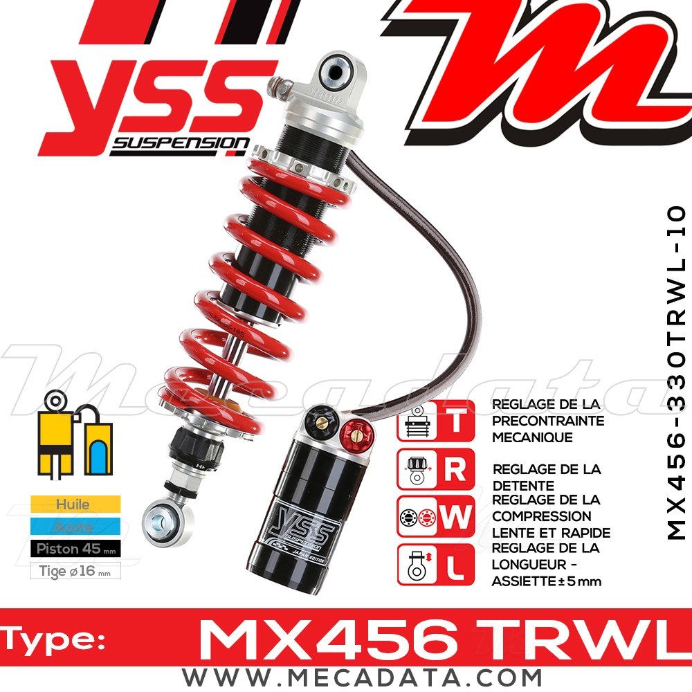 Amortisseur ~ YSS MX456-330TRWL-10-858 