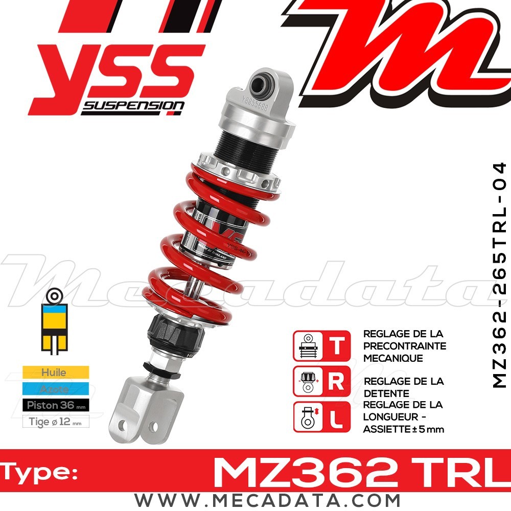 Amortisseur ~ YSS MZ362-265TRL-04-85