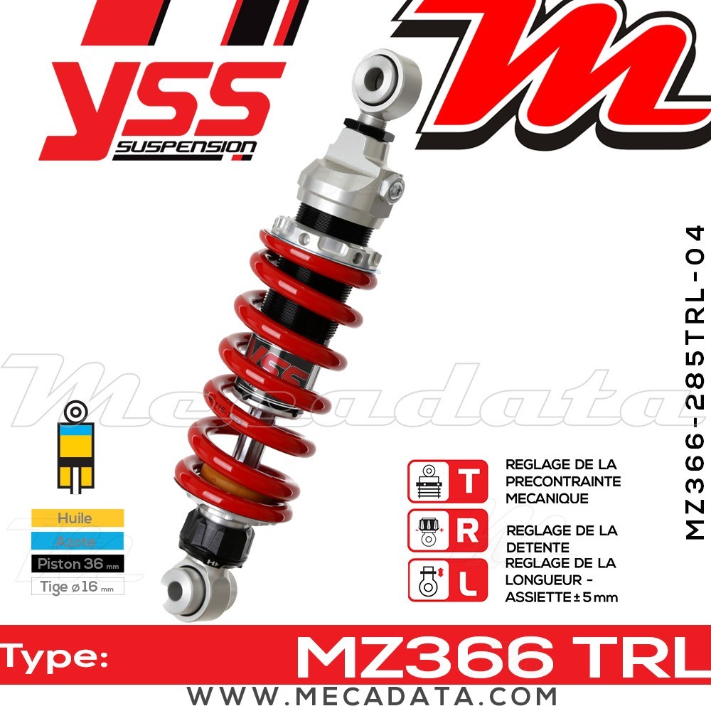 Amortisseur ~ YSS MZ366-285TRL-04-85