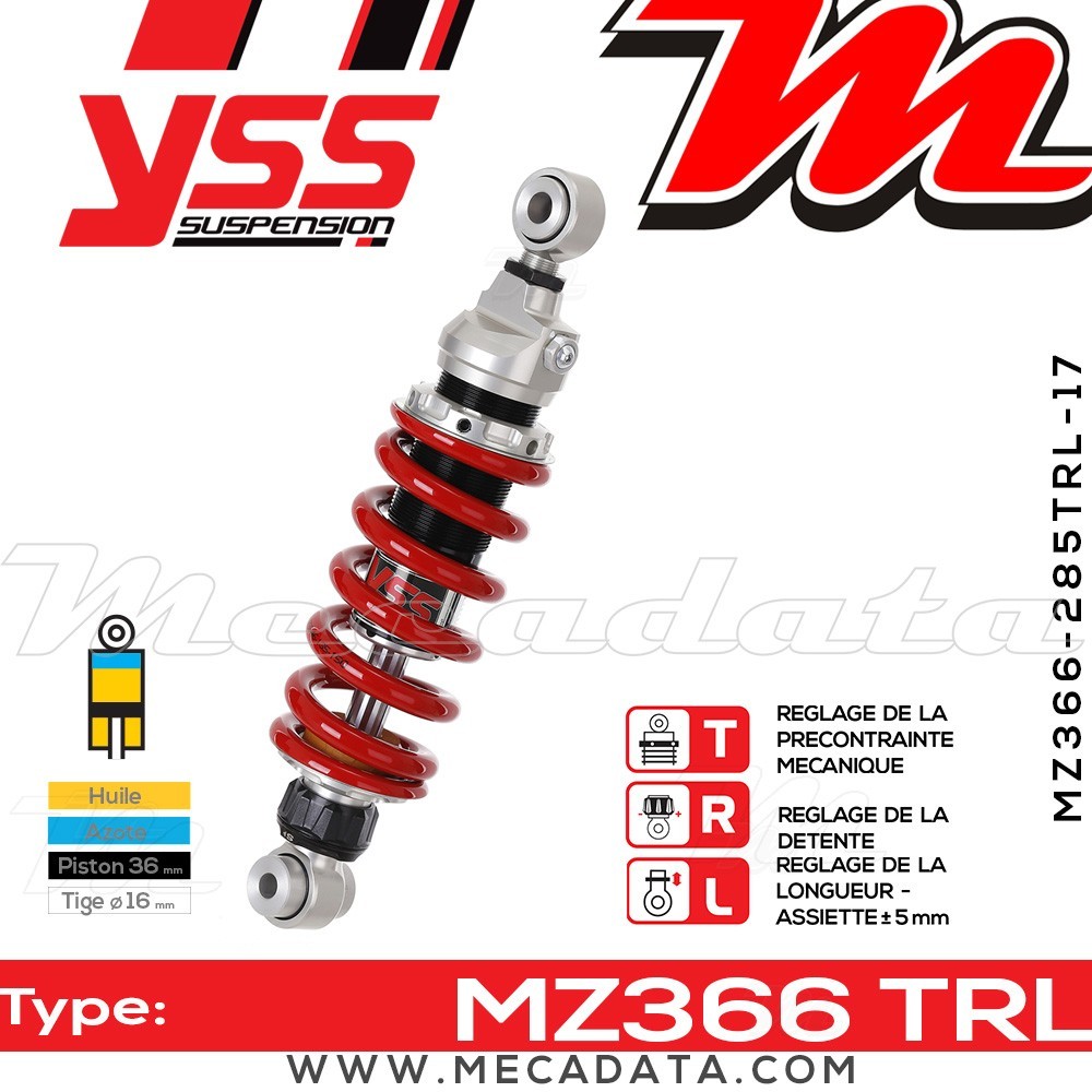 Amortisseur ~ YSS MZ366-285TRL-17-85