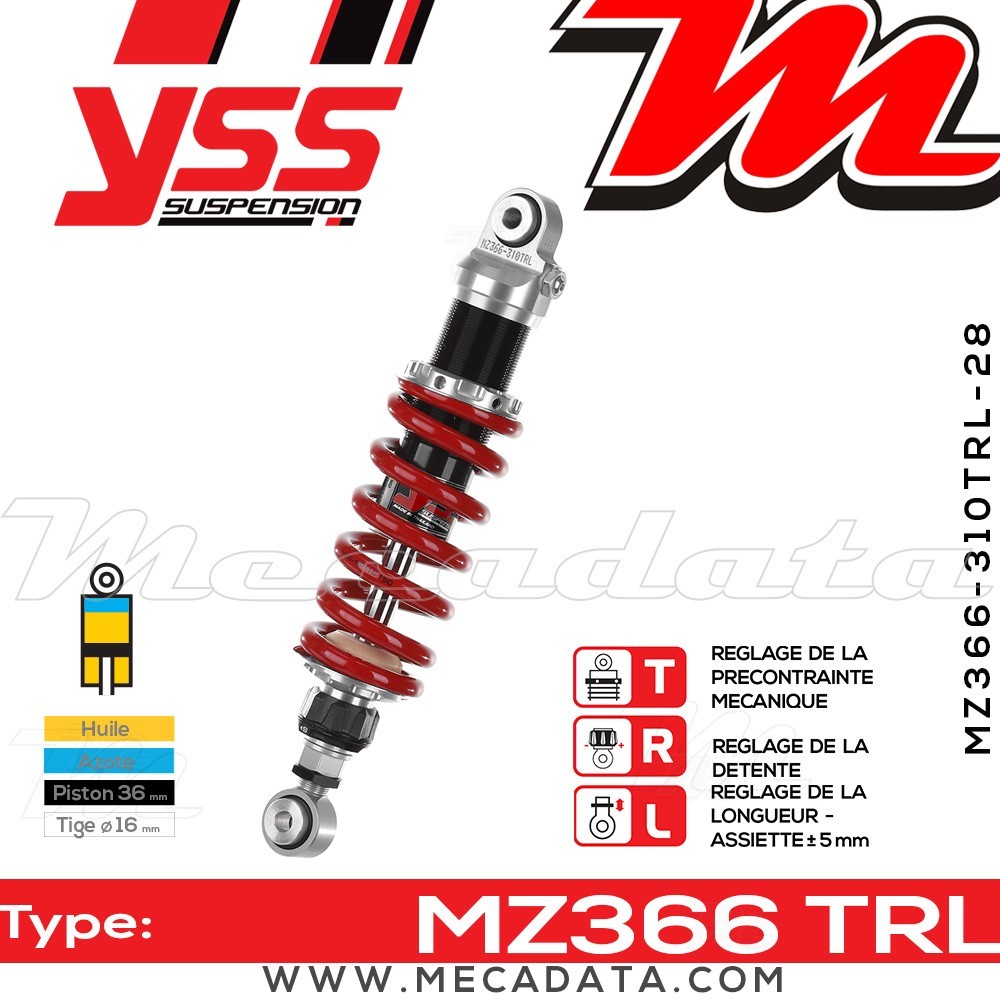 Amortisseur ~ YSS MZ366-310TRL-28-85