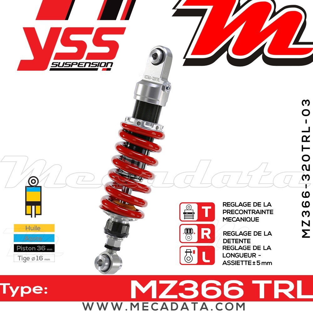 Amortisseur ~ YSS MZ366-320TRL-03-85