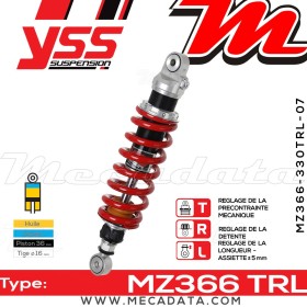 Amortisseur ~ YSS MZ366-330TRL-07-85