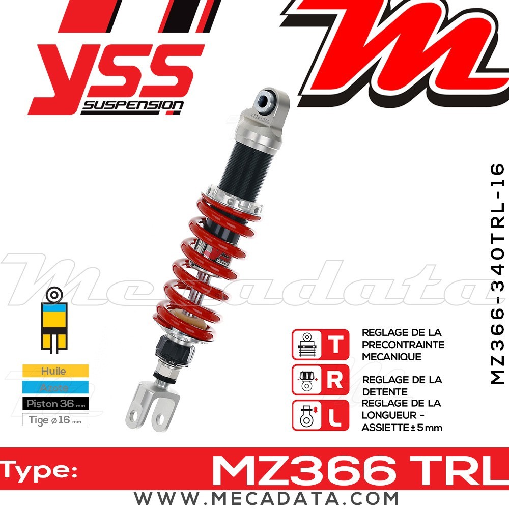 Amortisseur ~ YSS MZ366-340TRL-16-85 