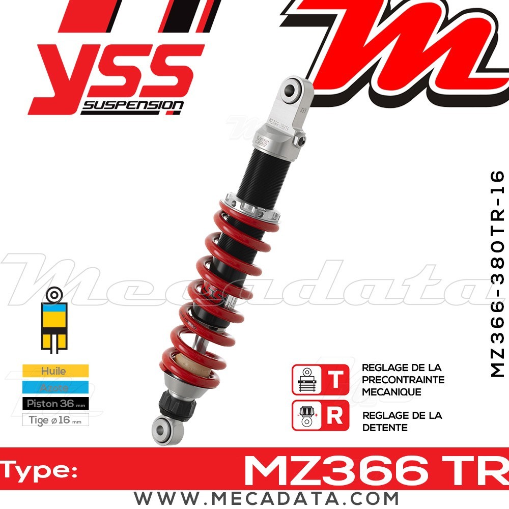 Amortisseur ~ YSS MZ366-380TR-16-85
