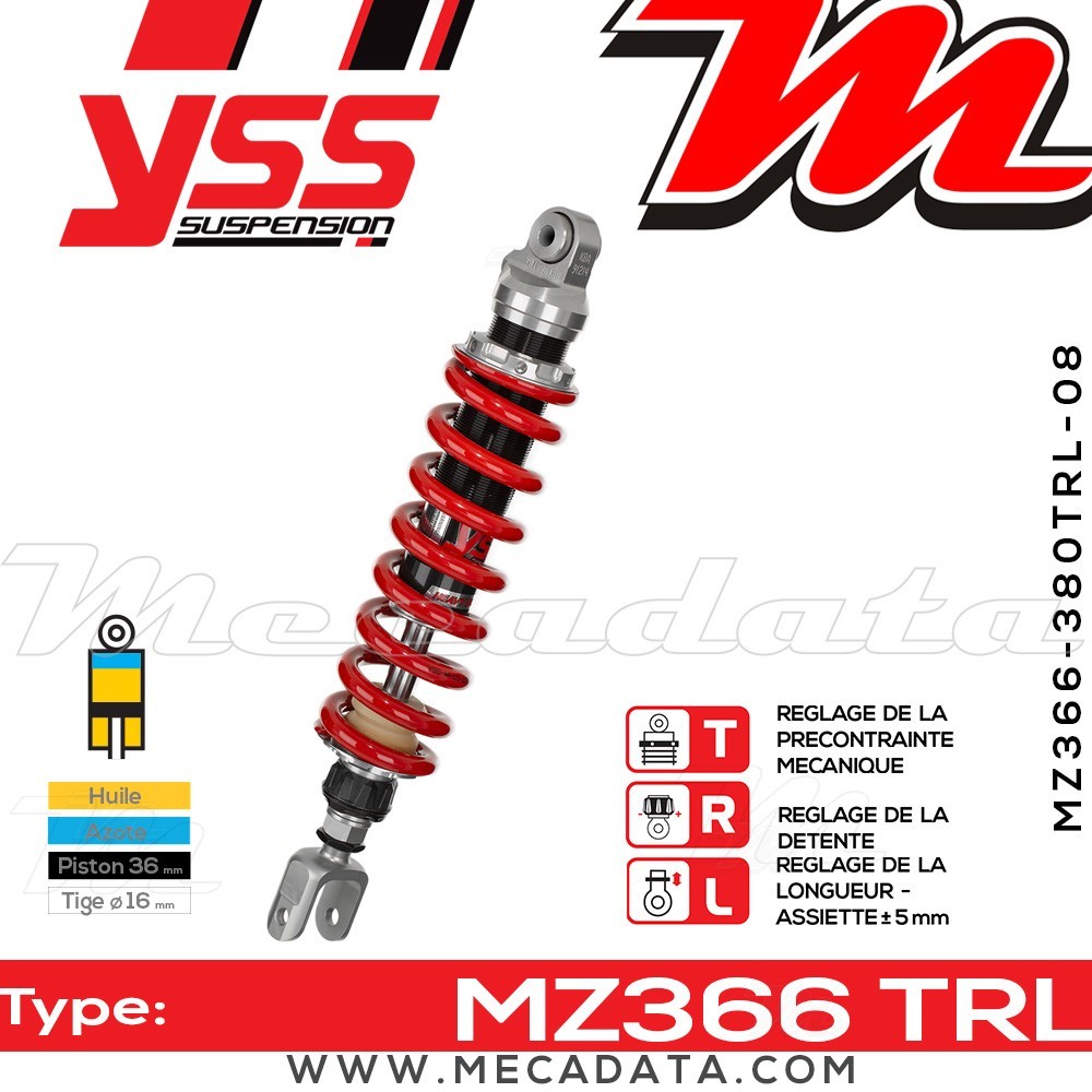 Amortisseur ~ YSS MZ366-380TRL-08-85