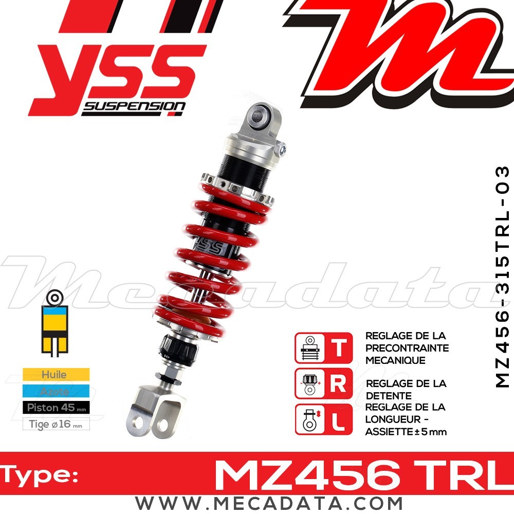 Amortisseur ~ YSS MZ456-315TRL-03-85