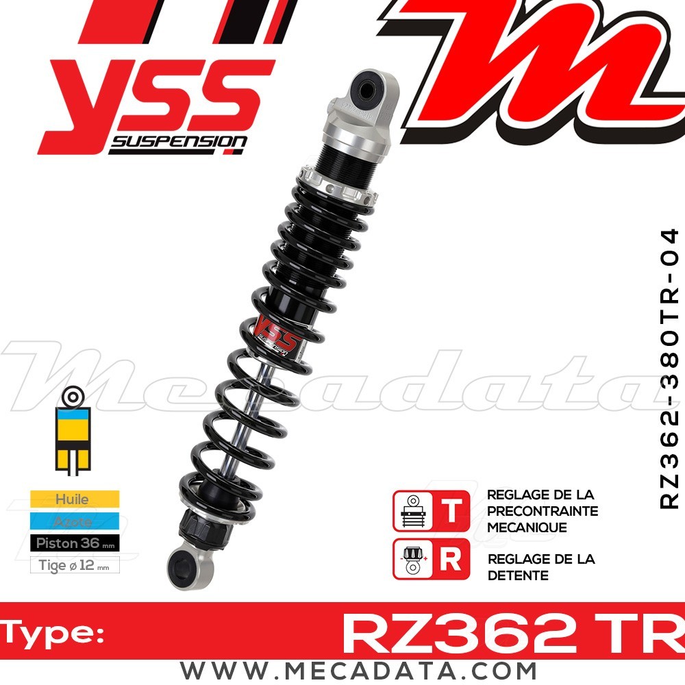 Amortisseur ~ YSS RZ362-380TR-04-88