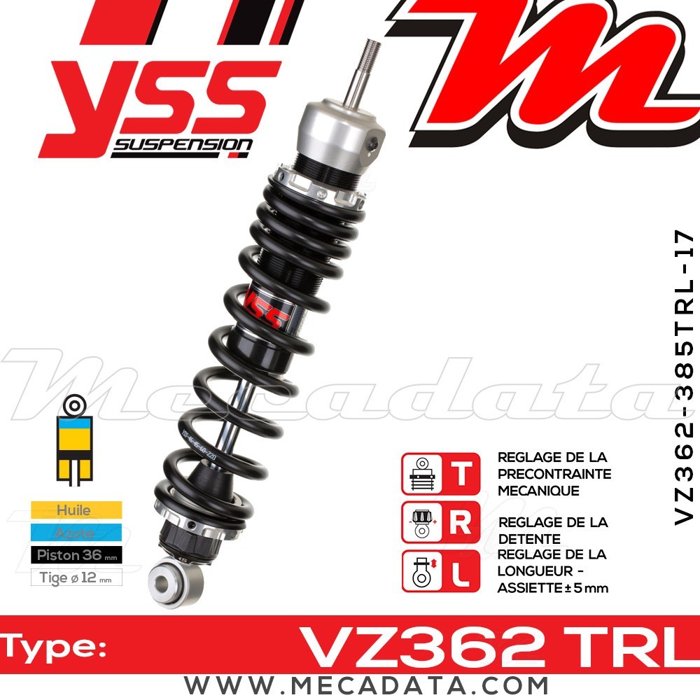 Amortisseur ~ YSS VZ362-385TRL-17-88