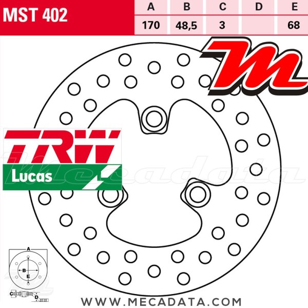 Disque de frein ~ TRW Lucas MST 402 ALL 