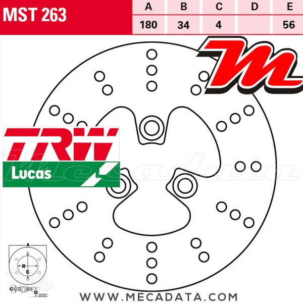Disque de frein ~ TRW Lucas MST 263 ALL 