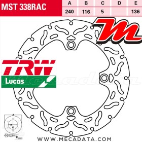 Disque de frein ~ TRW Lucas MST 338 RAC